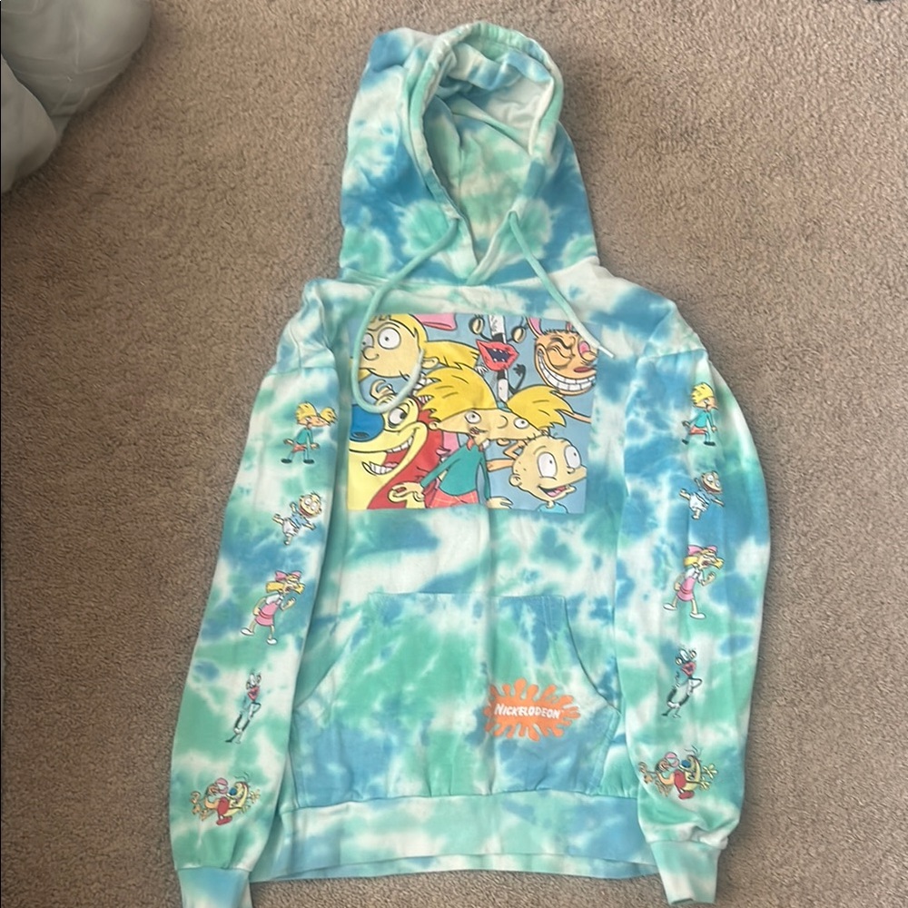 Nickelodeon Blue and Green Hoodie with Graphic Design